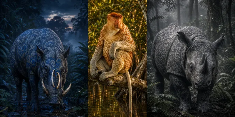 Batik Animal Kingdoms Nusantara generated by undefined