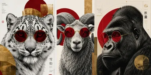 Graphic Wildlife Poster Art generated by chatgpt-image