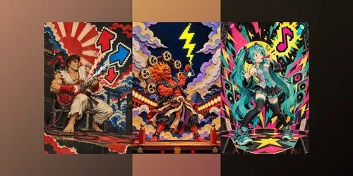 Psychedelic Akibapunk Concert Posters generated by chatgpt-image