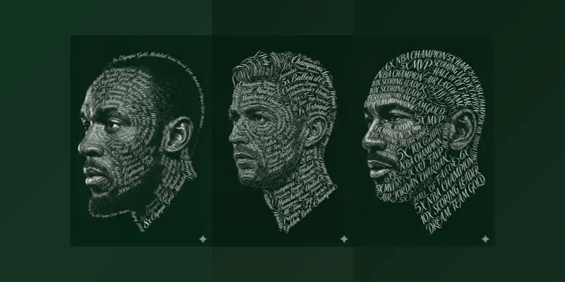 Famous Portraits Made From Words generated by undefined