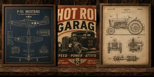 Vintage Garage Product Mockup Templates generated by chatgpt-image