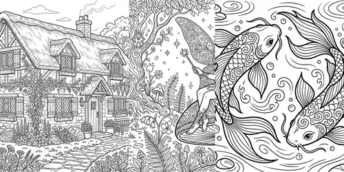 Premium KDP Coloring Book Pages generated by gemini-image