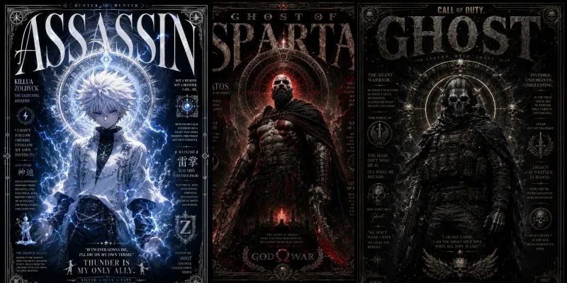 Dark Fantasy Editorial Posters generated by undefined