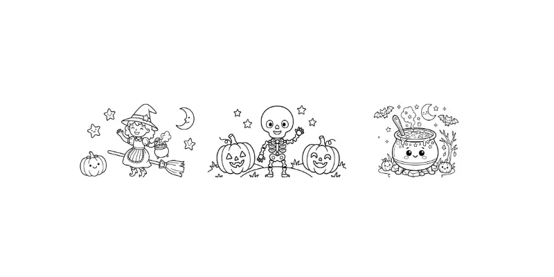 Halloween Themed Kids Coloring Books generated by undefined