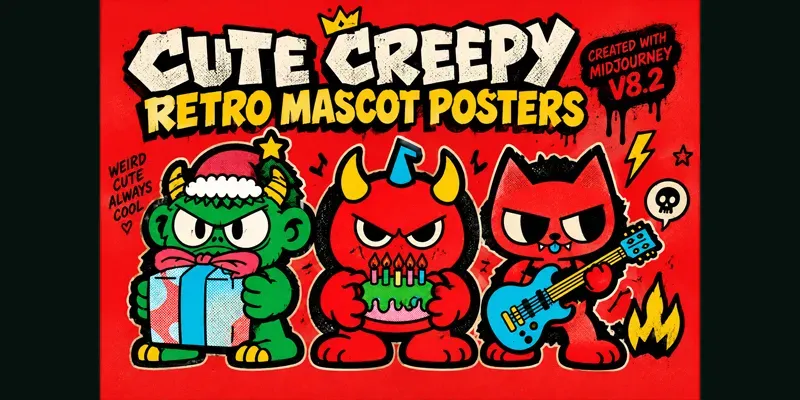Cute Creepy Retro Mascot Posters generated by undefined