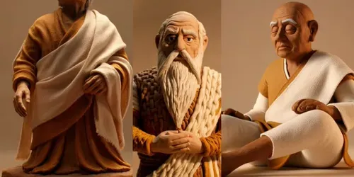 Handcrafted Clay Wise Elder Characters generated by grok-video