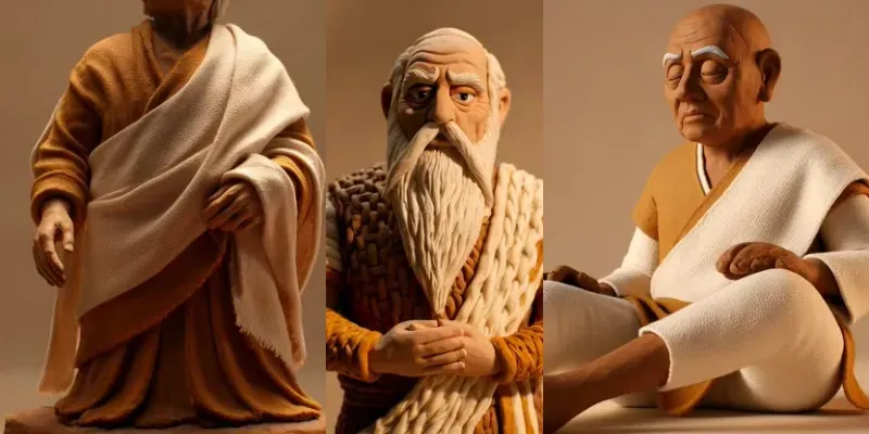 Handcrafted Clay Wise Elder Characters generated by undefined