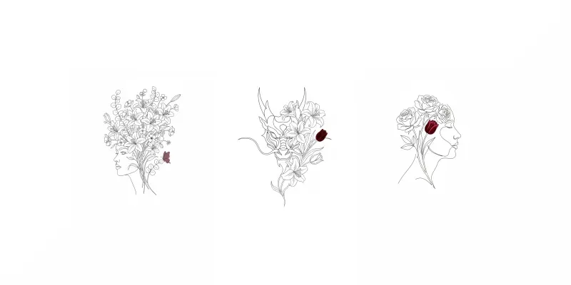 Surreal Double Exposure Line Art generated by undefined