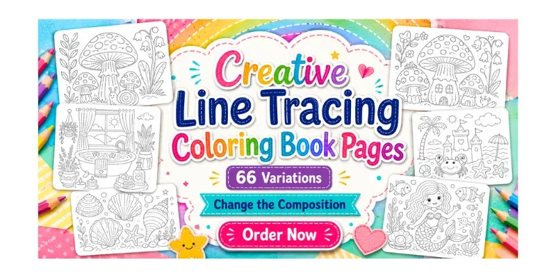 Creative Line Tracing Coloring Book Pages generated by undefined