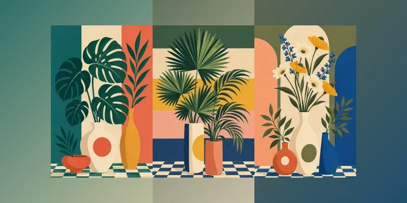 Midcentury Botanical Posters generated by undefined