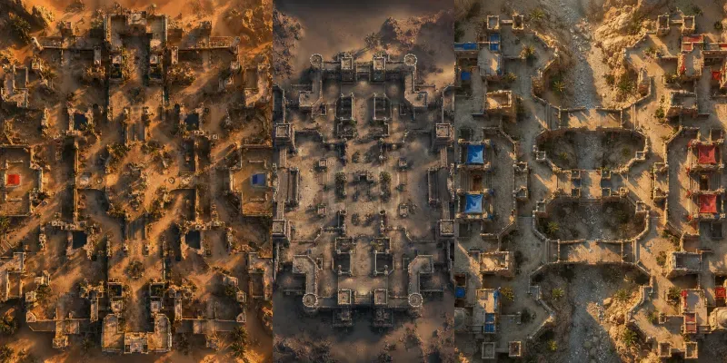 Top Down Tactical Desert Fortresses generated by undefined