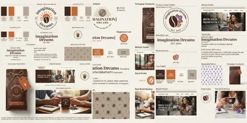 Artisan Coffee Visual Identities generated by gemini-image