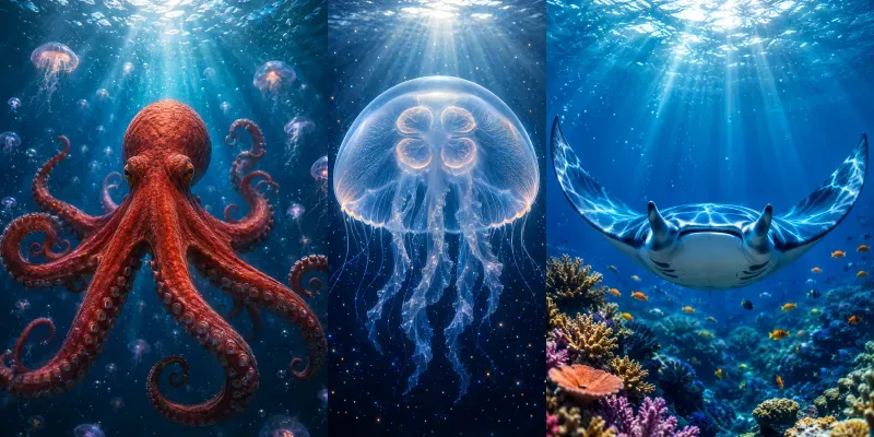 Cinematic Ocean Creatures generated by undefined
