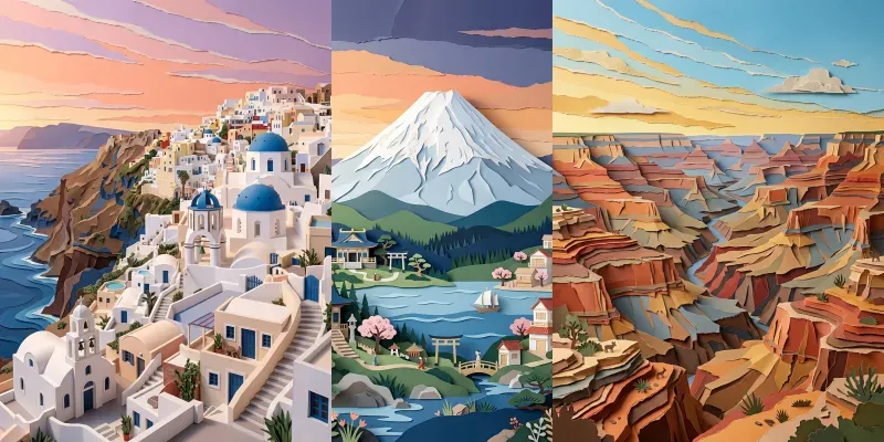 Papercraft Travel Poster Art