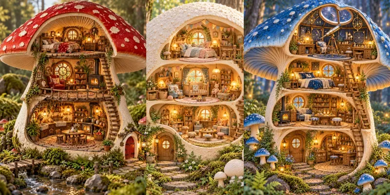 Mushroom House Cross Sections