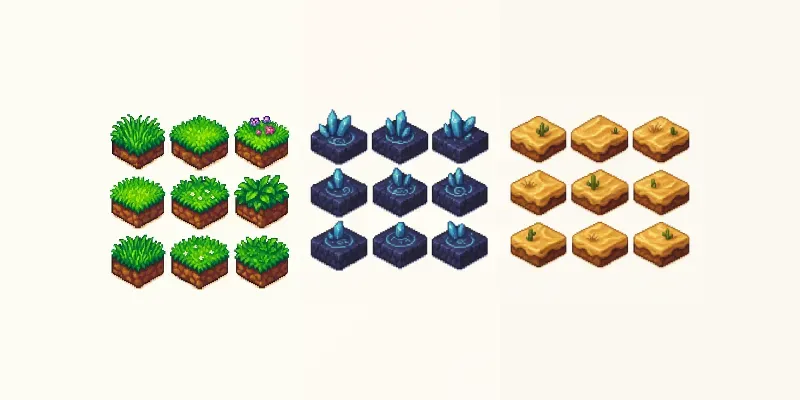 Isometric Pixel Art Tilesets generated by undefined
