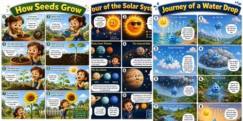 3d Educational Science Storyboards generated by chatgpt-image
