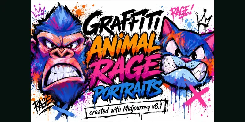 Graffiti Animal Rage Portraits generated by undefined