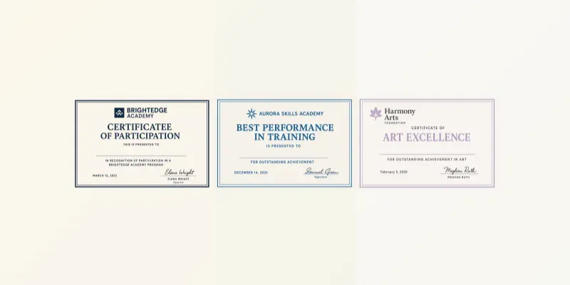 Realistic Certificate Templates generated by undefined
