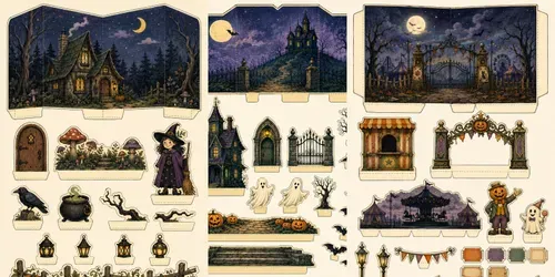 Halloween Pop Up Scene Cutout Cards generated by chatgpt-image