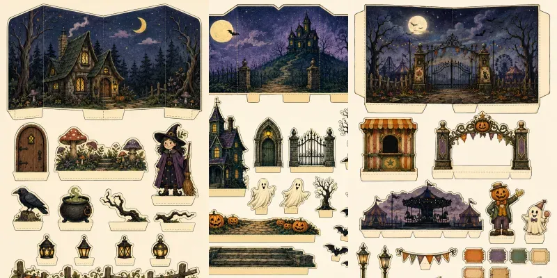 Halloween Pop Up Scene Cutout Cards generated by undefined