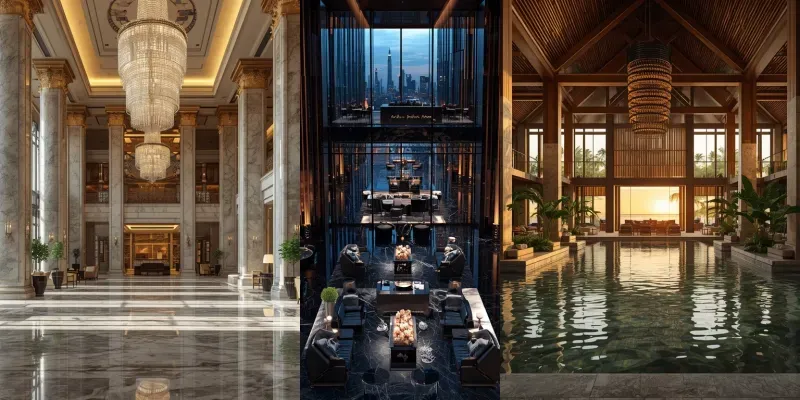 Luxury Hotel Lobbies generated by undefined