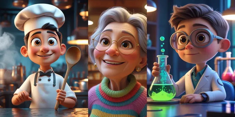 3D Pixar Style Character Engines generated by undefined