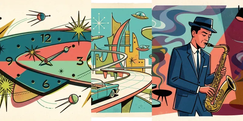 Atomic Age Midcentury Illustrations generated by undefined