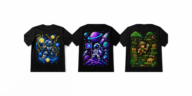Retro Pixel Adventure Tee Designs generated by undefined