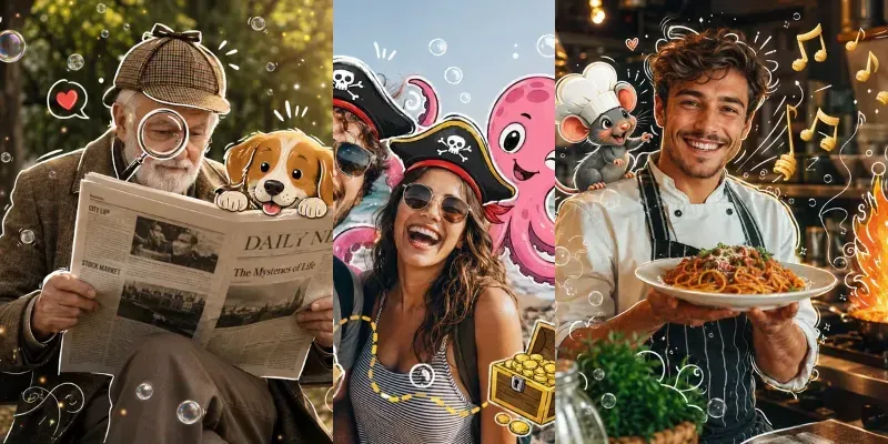 Photo And Cartoon Doodle Art generated by undefined