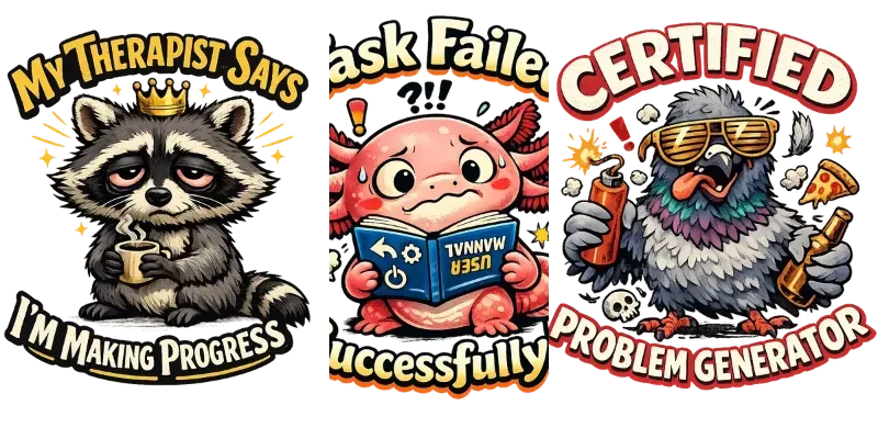 Cursed Cute Animal Humor Tshirts generated by undefined
