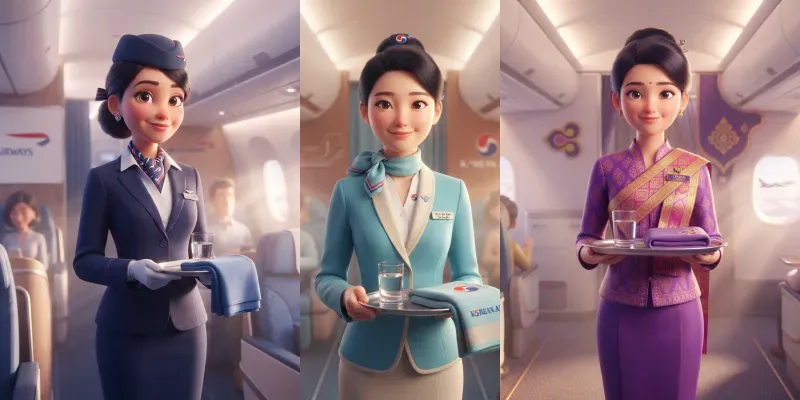 Flight Attendant 3D Art