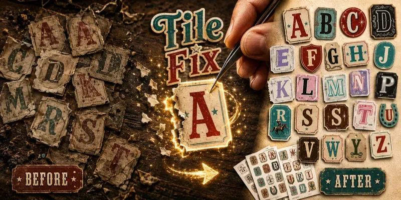 Western Retro Collage Letter Tiles generated by undefined