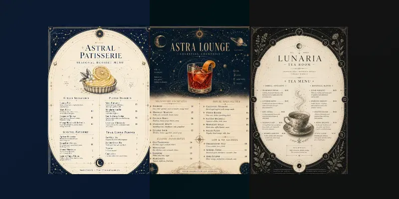 Celestial Chart Food Menus generated by undefined