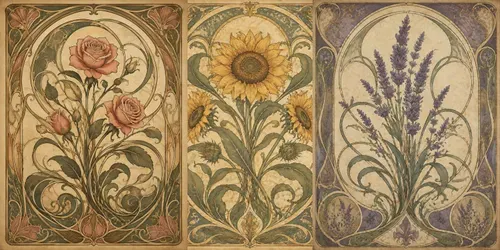 Art Nouveau Botanical Junk Journal Pages generated by chatgpt-image