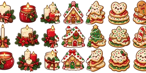 Cozy Christmas Kawaii Stickers generated by chatgpt-image
