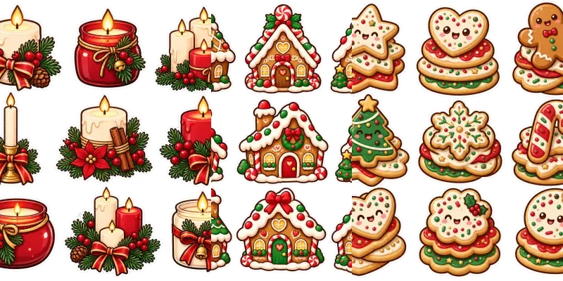 Cozy Christmas Kawaii Stickers