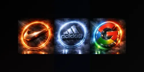 Premium 3D Neon Brand Logos generated by chatgpt-image