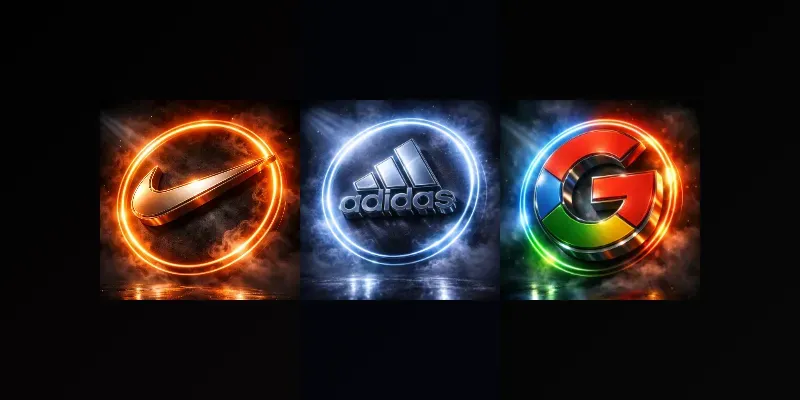 Premium 3D Neon Brand Logos generated by undefined