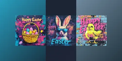 Urban Easter Street Art Cards generated by midjourney