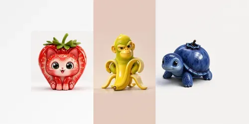 Glossy Fruit Animal Toy Generator generated by chatgpt-image