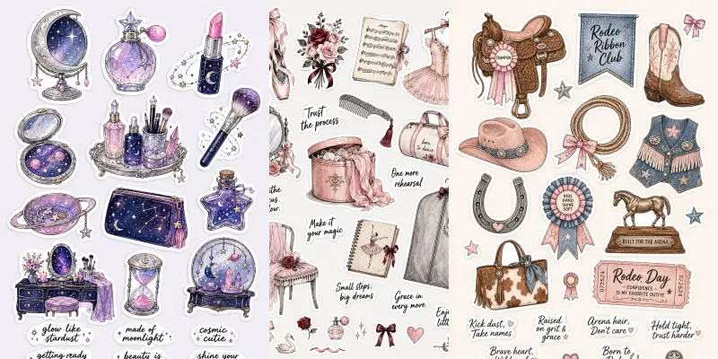 Western Girly Aesthetic Stickers generated by undefined