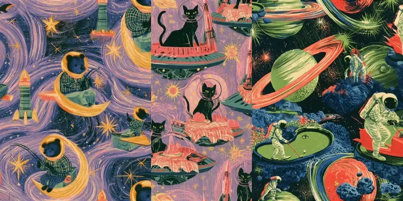 Retro Space Travel Patterns generated by undefined