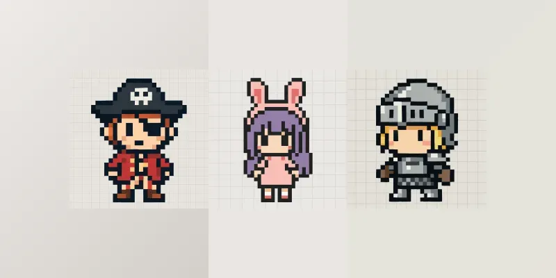 Retro Chibi Pixel Art Designs generated by undefined
