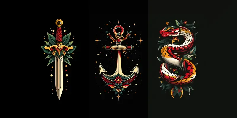 Traditional Tattoo Flash Tee Makers generated by undefined
