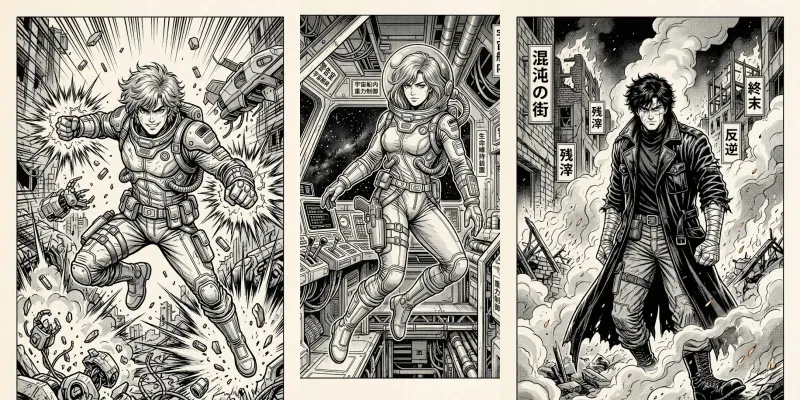 Late 80s Manga Ink Art Studios generated by undefined