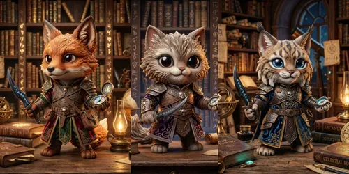 Chibi Vinyl Scriptorium Toy Makers generated by gemini-image