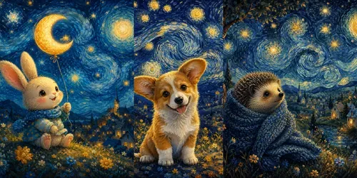 Whimsical Storybook Night Art generated by chatgpt-image