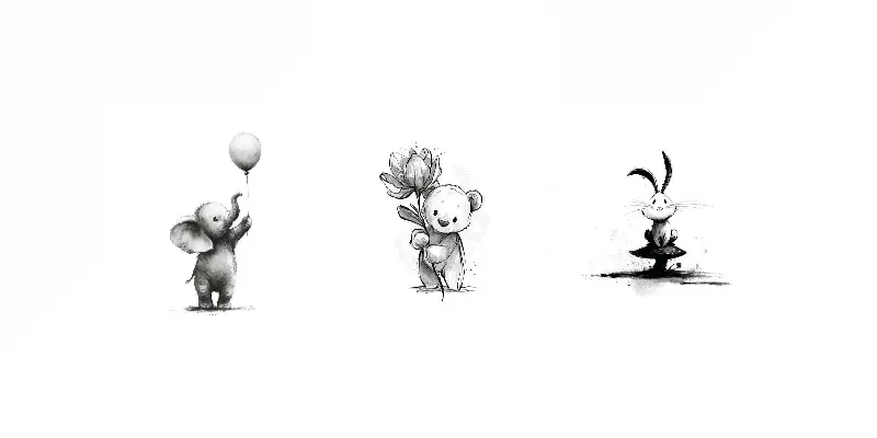 Minimalist Ink Animal Tattoo Sketches generated by undefined