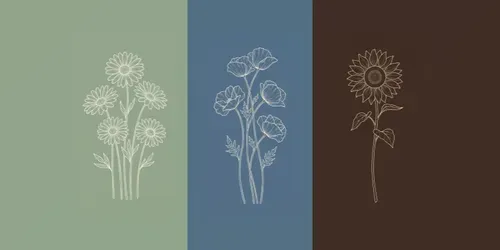 Botanical Minimal Line Art generated by gemini-image